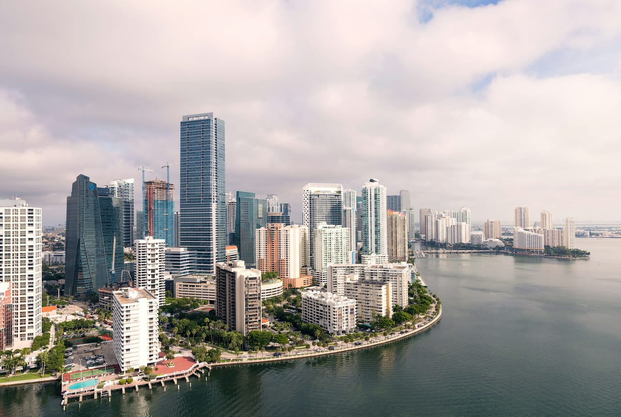 Miami skyline photographed by Ryan Parker in 2017. City context, not agent inventory.